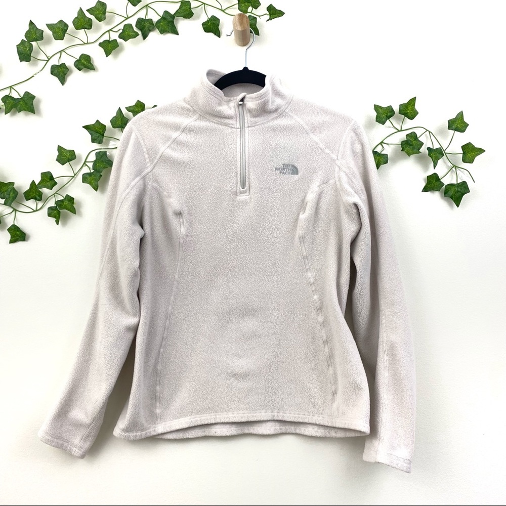 The North Face 1/4 Zip Womens Fleece Off White SZ M
